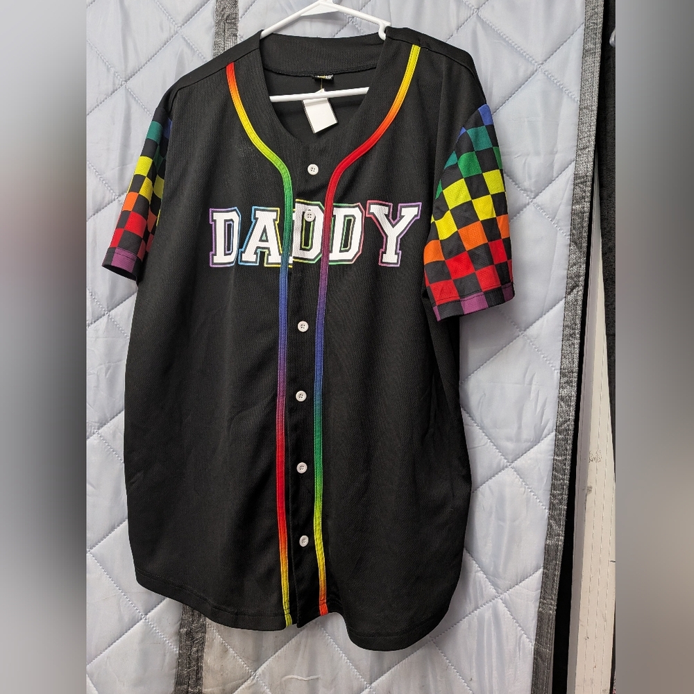Spencer's LGBT Pride Rainbow "Daddy" Baseball Jersey XL